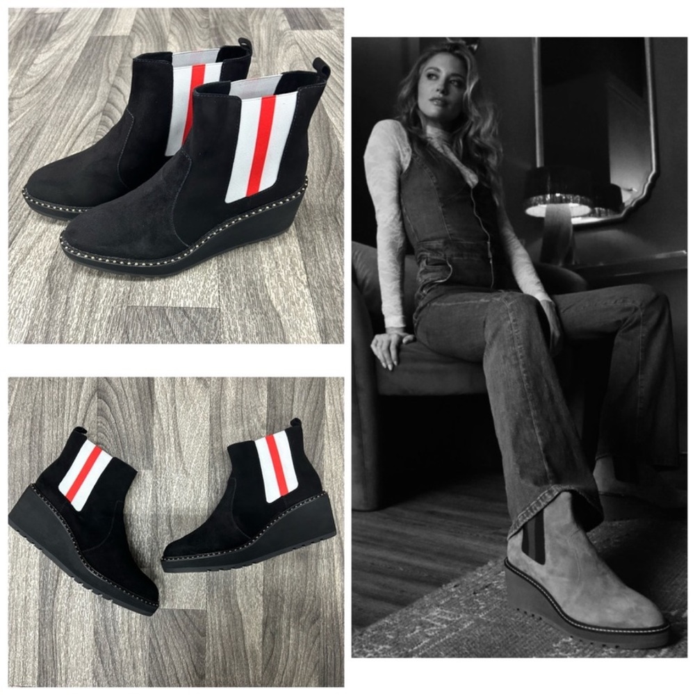NWT CECELIA NEW YORK Gemma Boots MSRP $300 in Black Suede Size 8.5